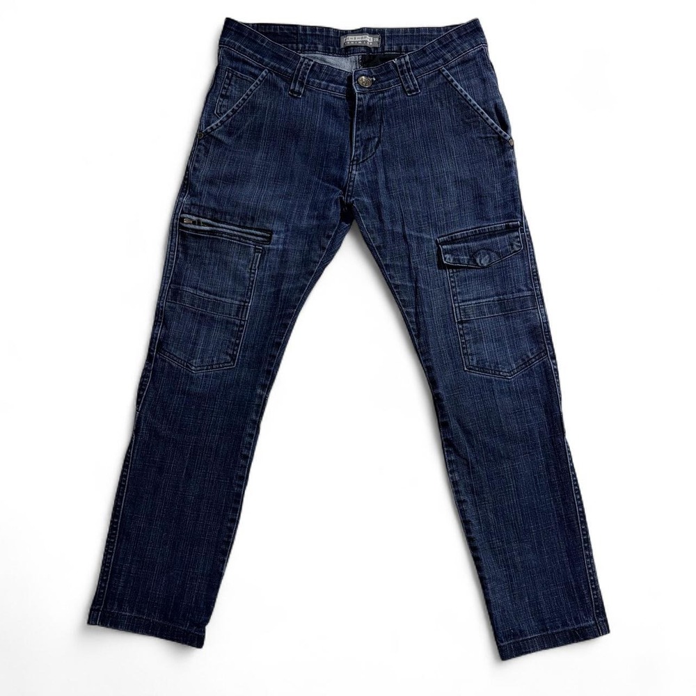 Penshoppe Denim Lab Womens 29 Dark Wash Cargo Jeans Rave Carrot Fit Skater
